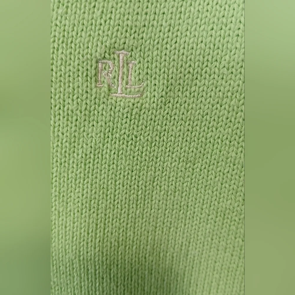 Lauren Ralph Lauren Vneck Lime Green Sweater Women 2X Old Money Cottagecore - Picture 3 of 4